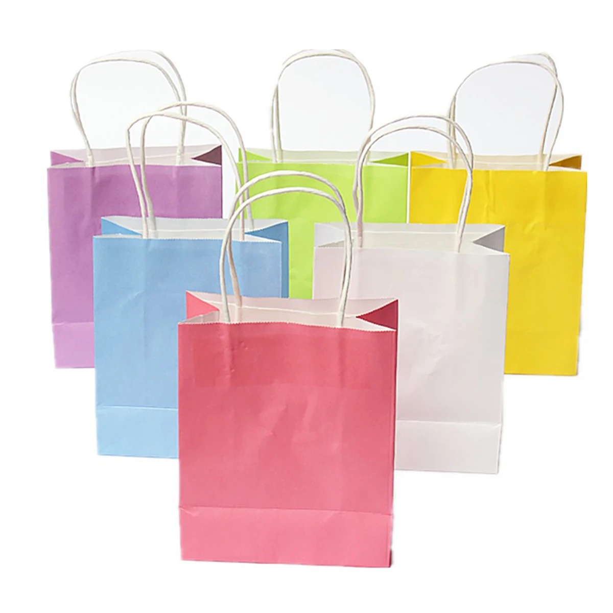 

Colorful Kraft Papers Gifts Bag Wedding Party Handle Paper Gift Bags - Purple