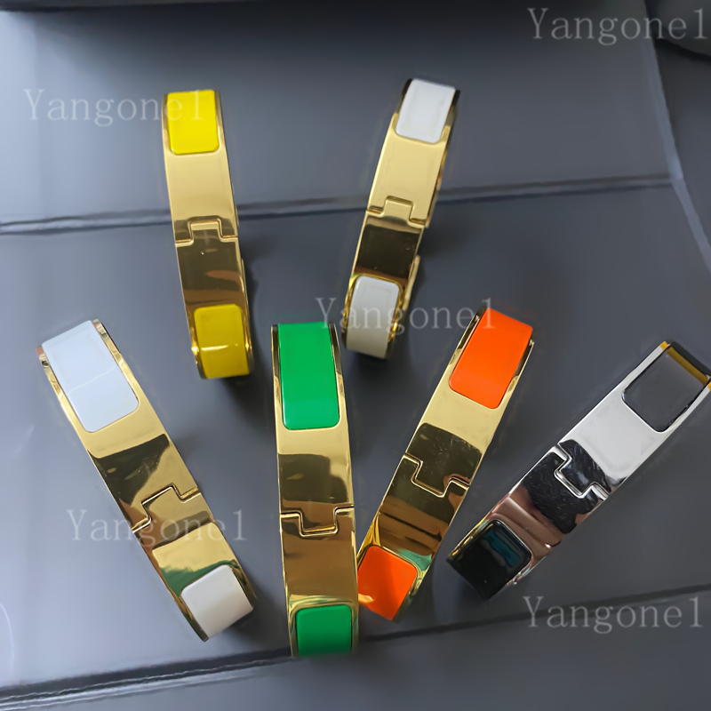 

Fashion Stainless Steel Enamel bracelets charm Luxury Simple bangle braccialetto pulsera for mens and women wedding lovers gift jewelry