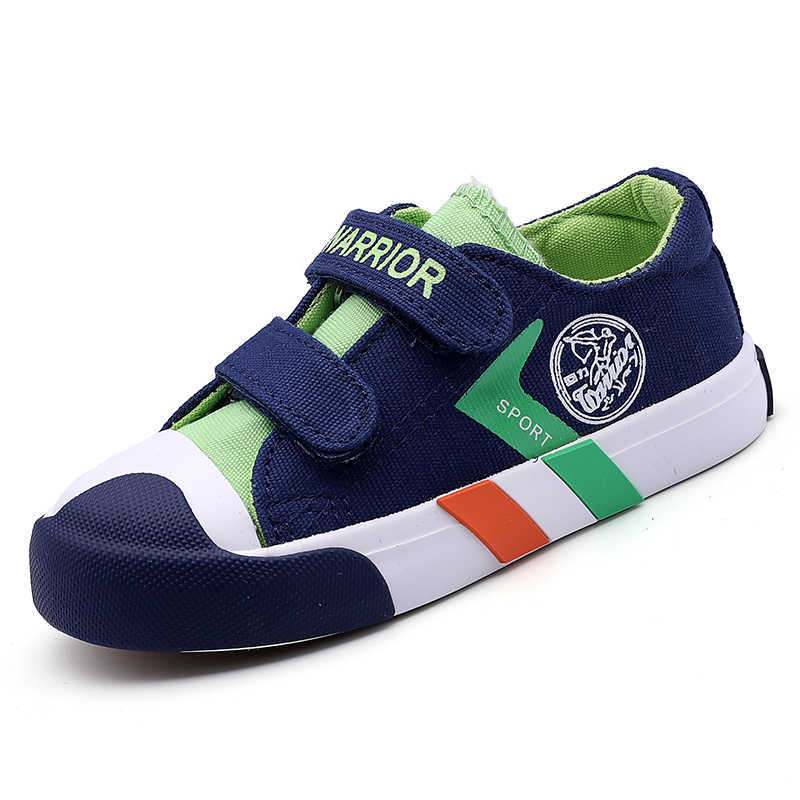 

autumn new children's canvas shoes student board shoes boys and girls Korean casual shoes tide X0703, Blue