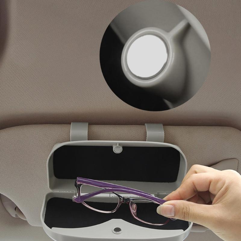 

Car Organizer ABS Sunglasses Clip Storage Case Sunglass Holder Directly Clamp Gray LX0F