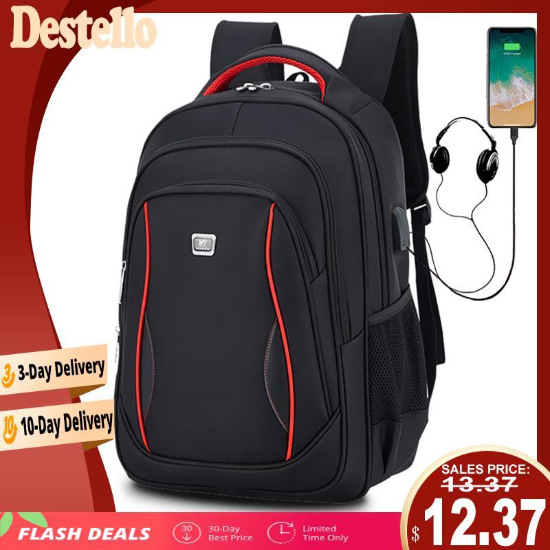 

Waterproof Solid Large Backpack Men Laptop Bags Black Man Travel Teenager Bookbag Oxford