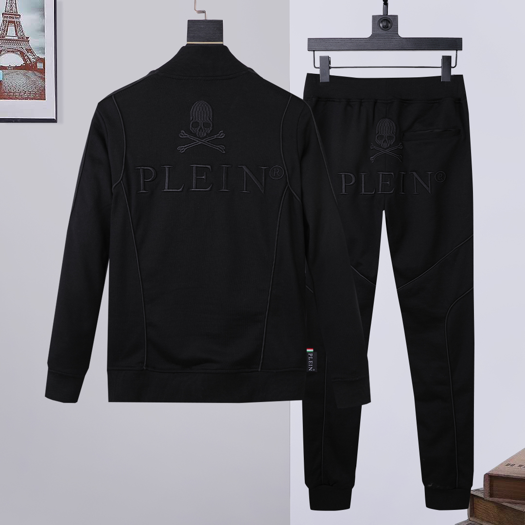 

PLEIN BEAR Mens HOODIE JACKET TROUSERS CRYSTAL SKULL Tracksuit Men Hoodies Casual Tracksuits Jogger Jackets Pants Sets Sporting Suit 74182, Black