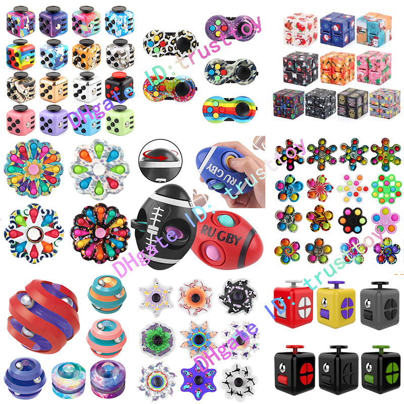 

Fidget Toys Infinite Magic Dice Fidgets Spinners Fingertips Gyro Decompression Toy Anti-Irritability Venting Artifact Autism Needs Anti Anxiety Finger Gifts