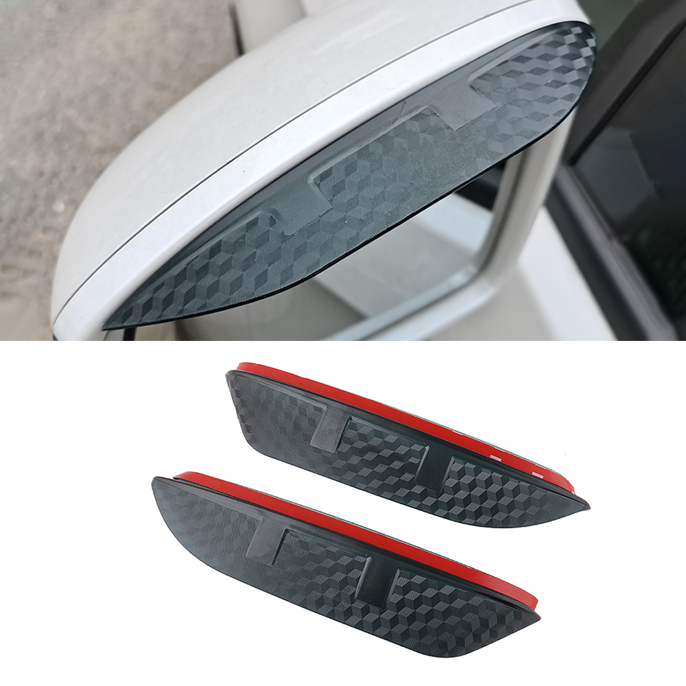 

For Jeep Compass 2007-2021 Auto Car Side Rear View Mirror Rain Visor Carbon Fiber Texture Eyebrow Sunshade Guard Cover Shield