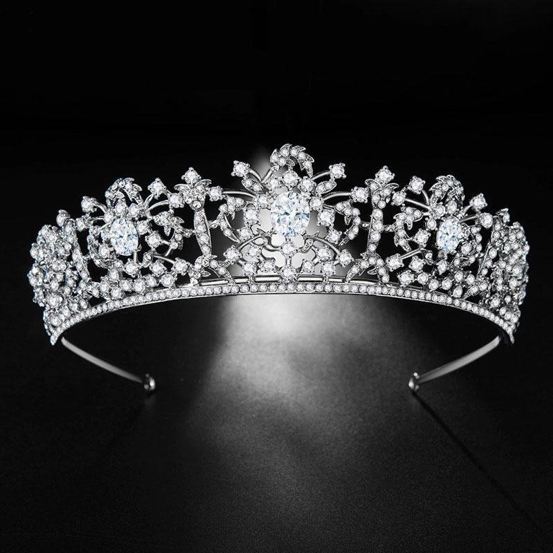 

Hair Clips & Barrettes ACRDDK Handmade Luxury Rhinestone Crown Plant Tiaras Shiny Headband Women Party Jewelry Wedding Bridal Accessories SL, Golden;silver