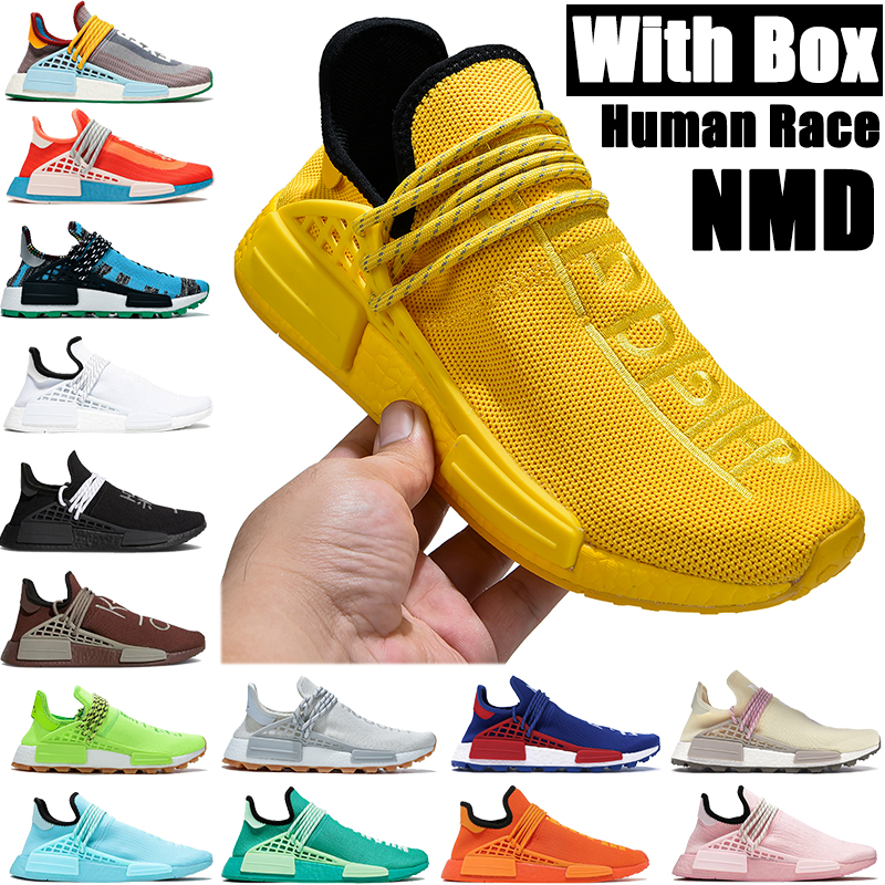 

With Box NMD Human Race Mens Running shoes aqua bold gold orange chocolate Hu Pharrell solar pack blue BBC men women sneakers, Bubble wrap packaging