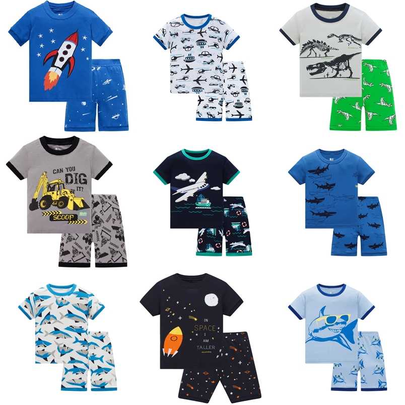 

Summer Kids Pajamas Baby Boys Clothing Cartoon Costume Short Sleeve Pijamas children Sleepwear Sets 211109, 13