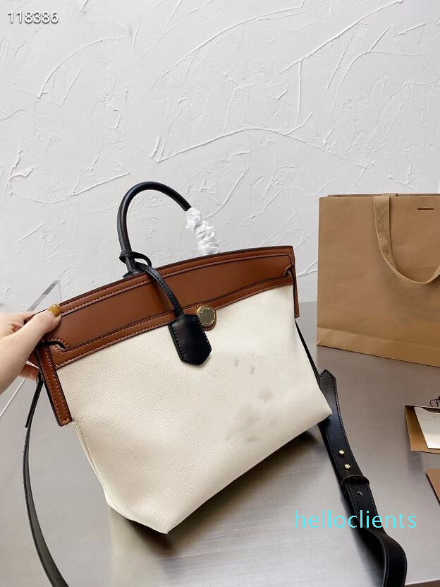 

2021 Luxury Designer Shopping Bag, Fashion Canvas Women, Rice white