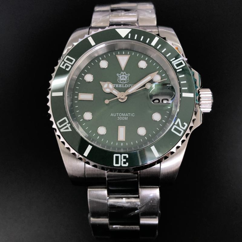 

Wristwatches Mechanical Diver Men Japan NH35 Automatic Watch Sport 300M Diving Stainless Steel Sapphire Crystal Swim Clock 2021, Stainless steel-c2