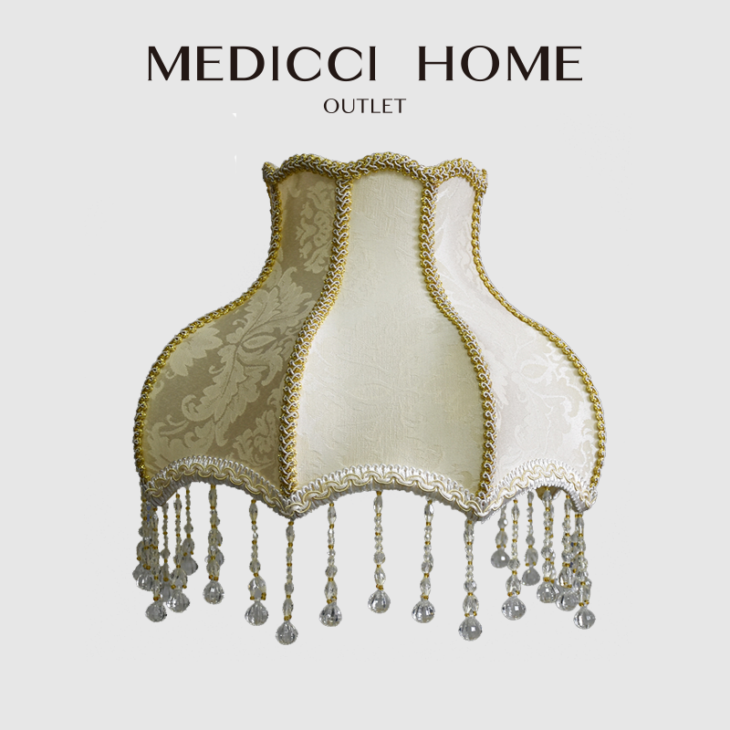 

Lamp Covers & Shades Medicci Home Antique Octagonal Royal Bell Shade European Floral Jacquard Cloth Retro Decorative For Living Room