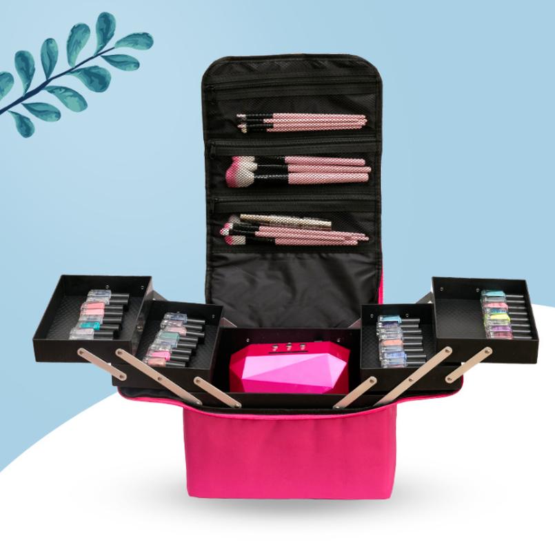 

Cosmetic Bags & Cases Bag Storage Multi-layer Makeup, Manicure, Tattoo, Beauty And Multi-function Tool Case, Black