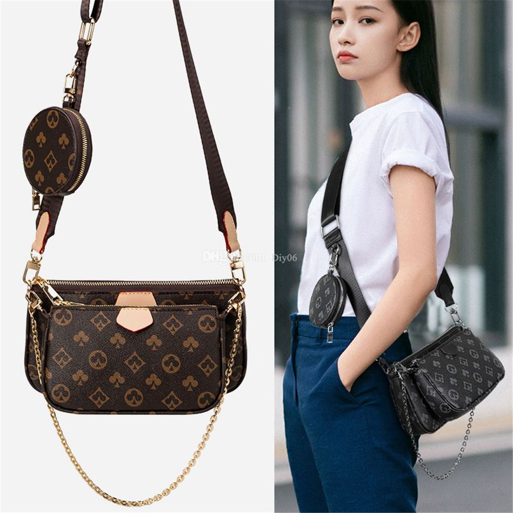 

Classic Brand 3 Pcs set Favorite Bags Multi Pochette Accessories Women Crossbody Purse Messenger Handbags Flowers Designers Shoulder Lady Leather bag, Package