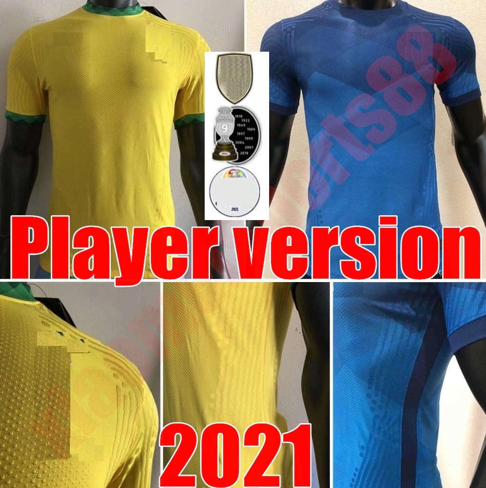 

2021 Player version soccer jersey PAQUETA NERES COUTINHO football shirt FIRMINO JESUS Brazil MARCELO PELE brasil 20 21 maillot de foot, Home+patch