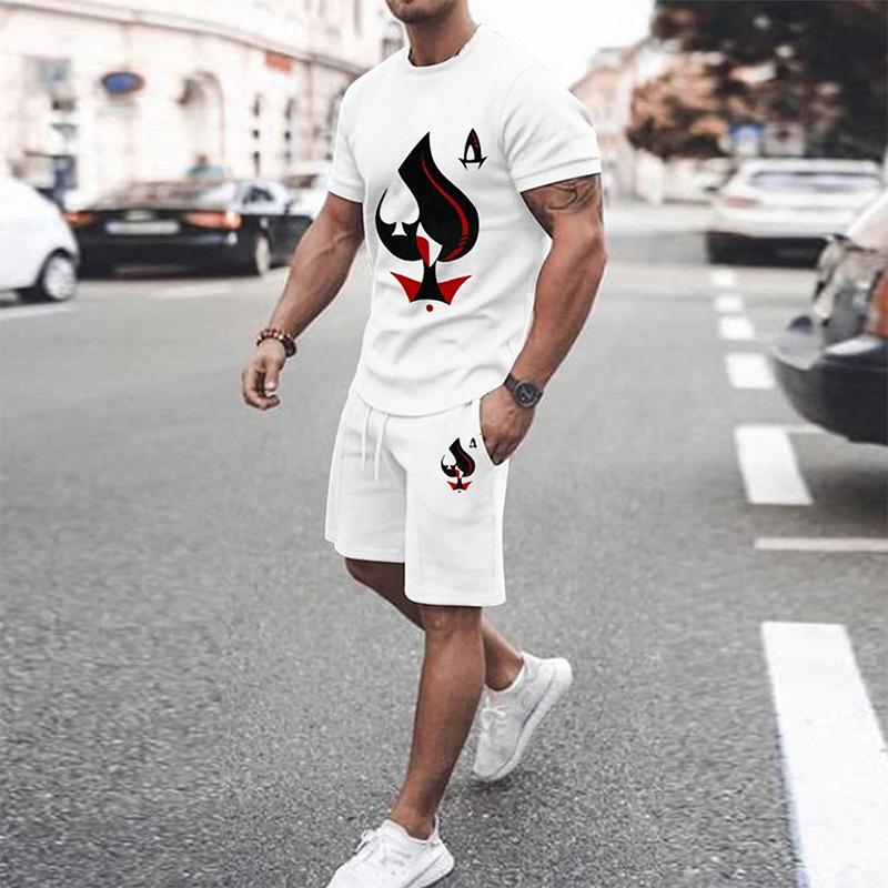

Shorts Pants Men Pattern Printed Two Piece Sets Summer Mens Fashion Outfits Casual Short Sleeve O-Neck Tee And Men's Tracksuits Retro, 02 pattern