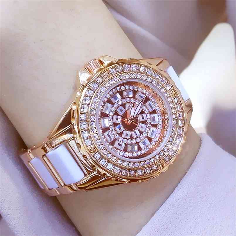 

Diamond Watches Women Famous Brand Fashion Ceramic Wrist Ladies Stainless Steel Female Clock Relogio Feminino 210707, 0629-gold