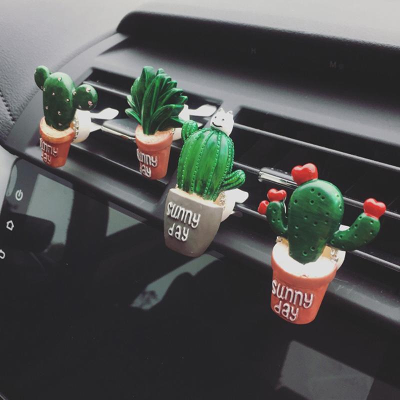 

Car Air Freshener Creative 3d Simulation Potted Auto Airconditioner Outlet Decoration Perfume Clip Tuyere Fragrance Ornament