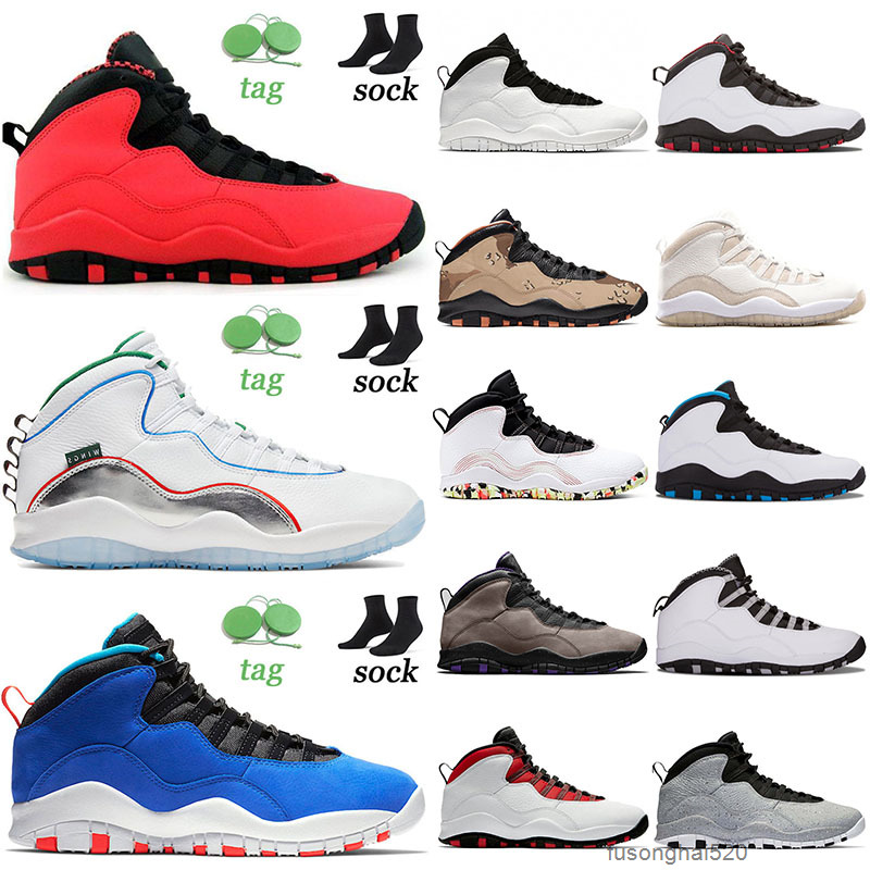 

10 10s X Jumpman Top Quality Basketball Shoes Mens Women Fusion Red Wings Tinker Cement Grey Powder Blue Trainers Sneakers 7-13