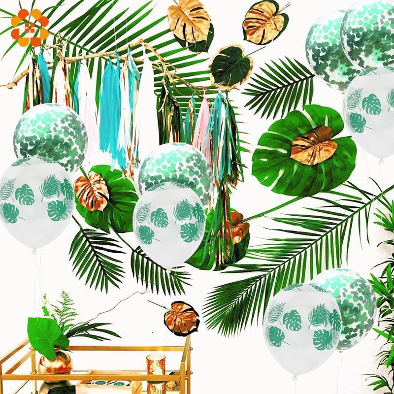 

Party Decoration 1 Set Green Plant Theme Jungle Palm Leaves Happy Birthday Balloon Banner Baby Baptism Botanical Supplies