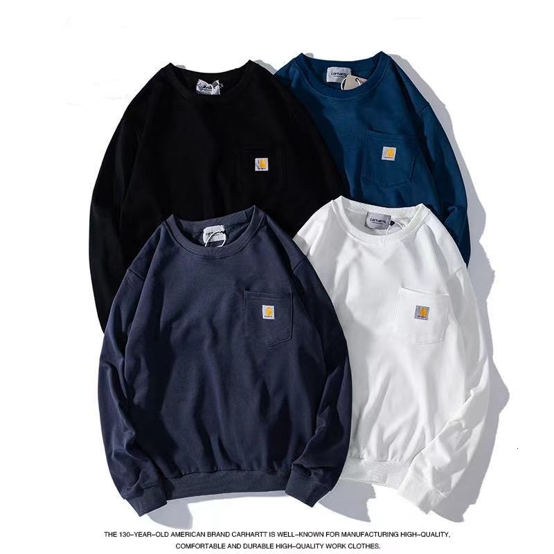 

Men's Hoodies & Sweatshirts 2021 spring fresh Japanese autumn harajuku fashion trend terry around the neck jumper male and female hoodie couple tops, Royal blue.