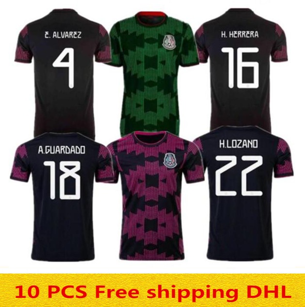 

2021 Mexico soccer jerseys CONCACAF Gold Cup Camisetas 21 22 CHICHARITO LOZANO DOS SANTOS 2022 national team football shirts Men + Kids sets kit, Black;yellow