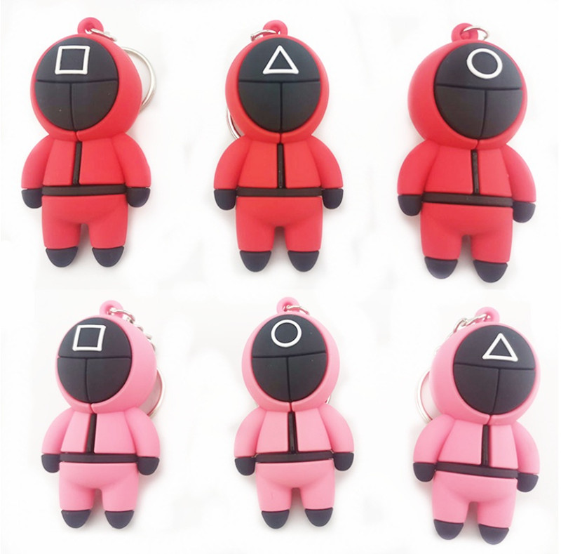 

Squid Game Keychain Party Soldier Spopular Series Are Still Missing Your Keychains 3d Mini Doll Figurine Key Ring Car Backpack Pendant