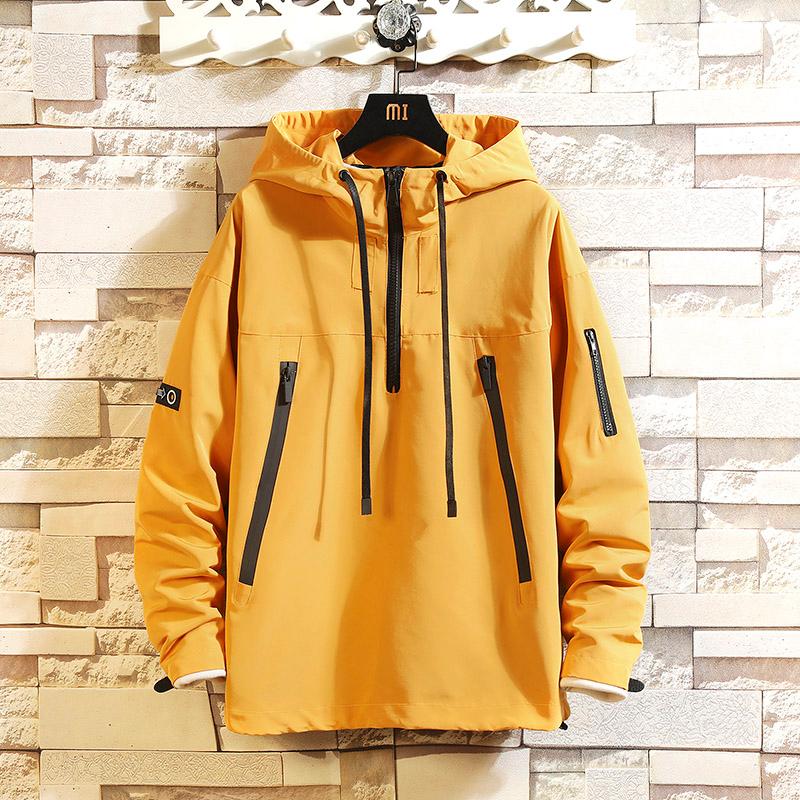 

Men's Jackets Streetwear Windbreaker Men Jacket Harajuku Hooded Casual For Fashion Printing Spring Autumn Coat, Black;brown