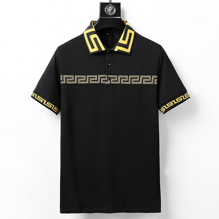 

2021 Men's T-Shirt European American fashion brand quality polo letter embroidered short sleeve casual and business double lapel shirt jacket custom 21yz M-3XL#89, White
