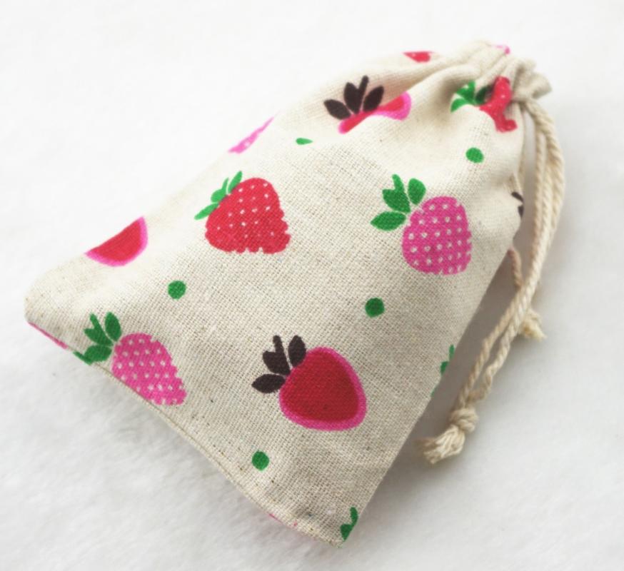 

Gift Wrap 10x14cm Strawberry Vintage Cotton Burlap Jute Favour Candy Bags Wedding Party Pouches