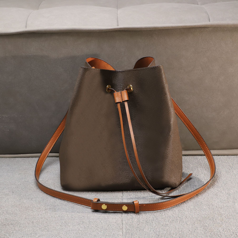 

louiings vitton vutton hh luxury designer bucket bag medium for woman fashion drawstring pocket leather shoulder messenger bags