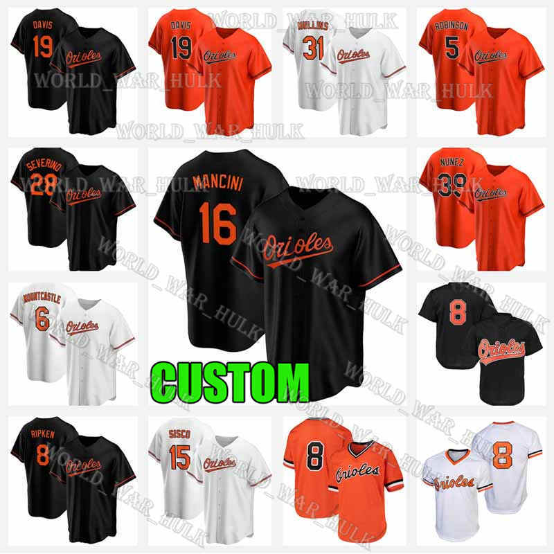 

16 Trey Mancini Jersey 6 Ryan Mountcastle Oriole Chris Davis Baltimore 8 Cal Ripken Jr. 47 John Means Freddy Galvis 25 Anthony Santander, Blue;black