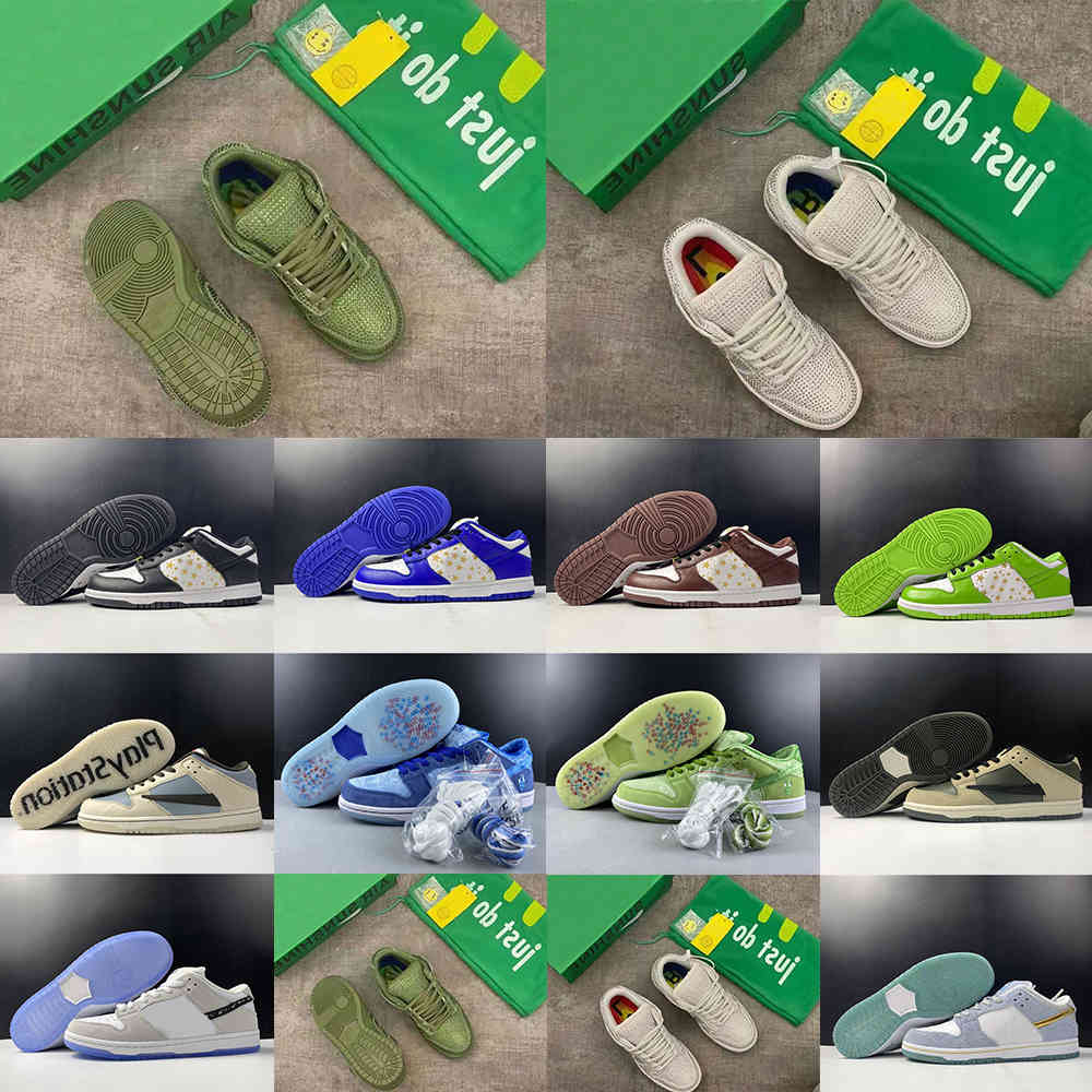 

[Bracelet+Socks+Original Box] CPFM Authentic Dunk Casual Shoes Cactus Plant Flea Market Shoe Low Pure Platinum Spiral Sage SB Men Women Pro, With original shoe box