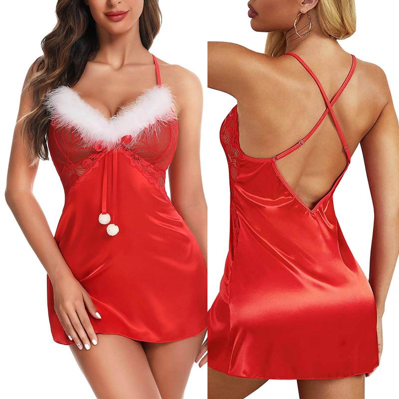 

Bustiers & Corsets Pajamas Jumpsuits Christmas Women Lingerie Underwear Sleeveless Sexy Intimates, Black;white