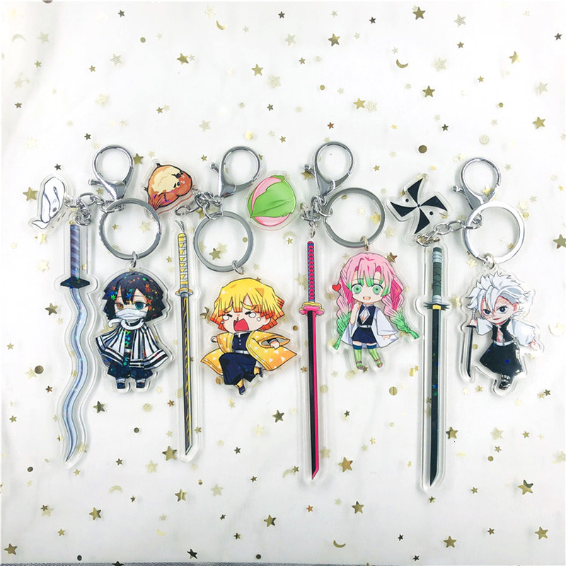 

Anime Demon Slayer Sword Keychains Kiu No Yaiba Man Car Accessories Keychain Acryl Tas Hanger for Friends Gifts Jewelry