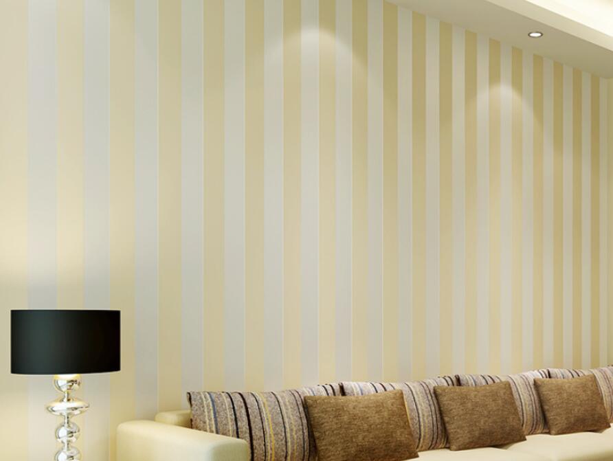 

beibehang 10M Roll Modern Simple Style 3D Stripe Wallpaper Bright Pink Beige Brown Wallpaper Of Cream White Background Wall Tape, As picture
