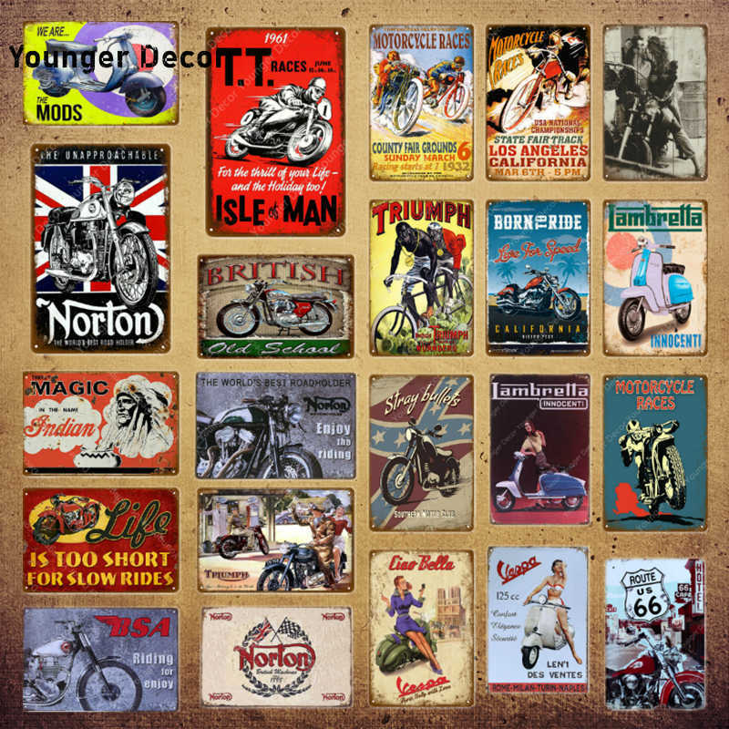 

Vintage Motorcycle metal plate, American and British metal plate, bar, cafe metal plate, wall decoration, Norton Vintage Poster yi-104