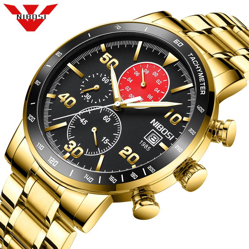 

Wristwatches NIBOSI Watch Men Fashion Sports Quartz Full Steel Business Mens Watches Top Waterproof Relogio Masculino 2021, Slivery;brown