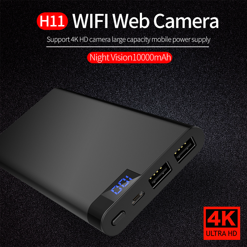 

4K WIFI IP Camera H11 HD 1080P Night Vision Mobile Power Bank Video Recorder Wireless Security Surveillance Battery Mini DVR