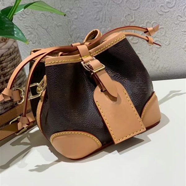 

Top Leather Noe Purse Mini Bucket Designers Luxurys Shoulder Bags Drawstring Old Flower Women's Fashion Crossbody Messenger Bag Famous