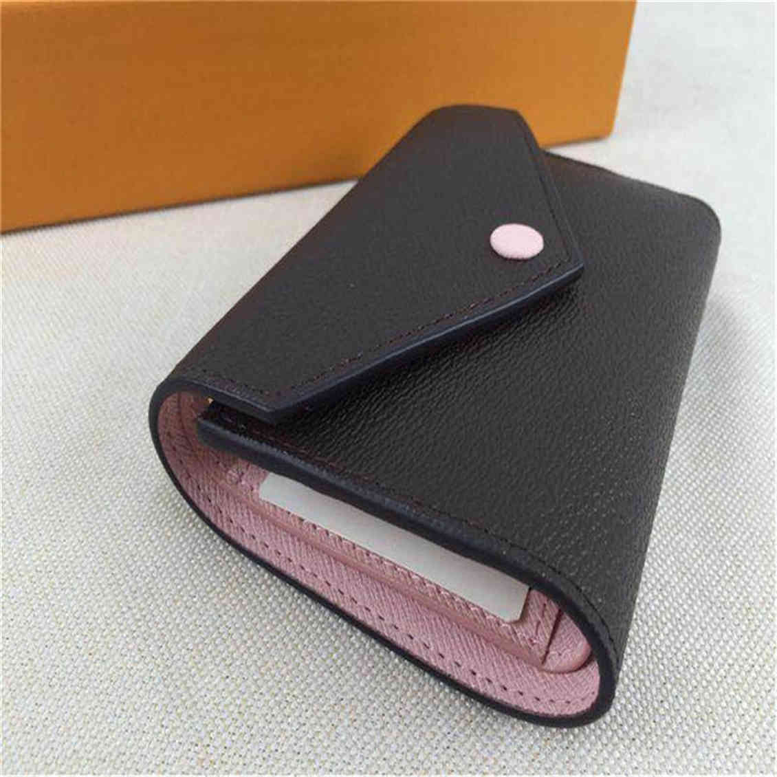 

2021 Wallets Womens Wallet Brown Flower Leather 3 Fold Purses Men Short Long Card Holder Passport Lady Folded Purse Ladies Coin Pouch With, With orange box