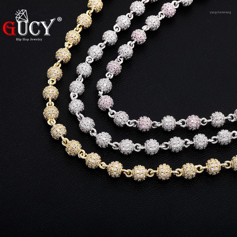 

Round Ball Choker Hip Hop Charm Necklace Iced Out Cubic Zirconia Bling Jewelry For Gift Chains