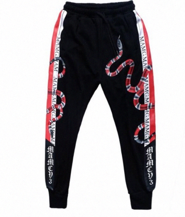 

Mens Joggers Sweatpants 3d Print Snake Animal Fashion Fitness Bodybuilding Streetwear Casual Pants 84lP#, Black