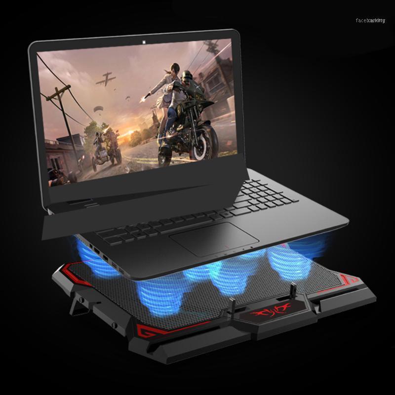 

13-17 Inch Gaming Laptop Cooler Six Fan Led Screen Two USB Port 2600RPM Cooling Pad Notebook Stand For11