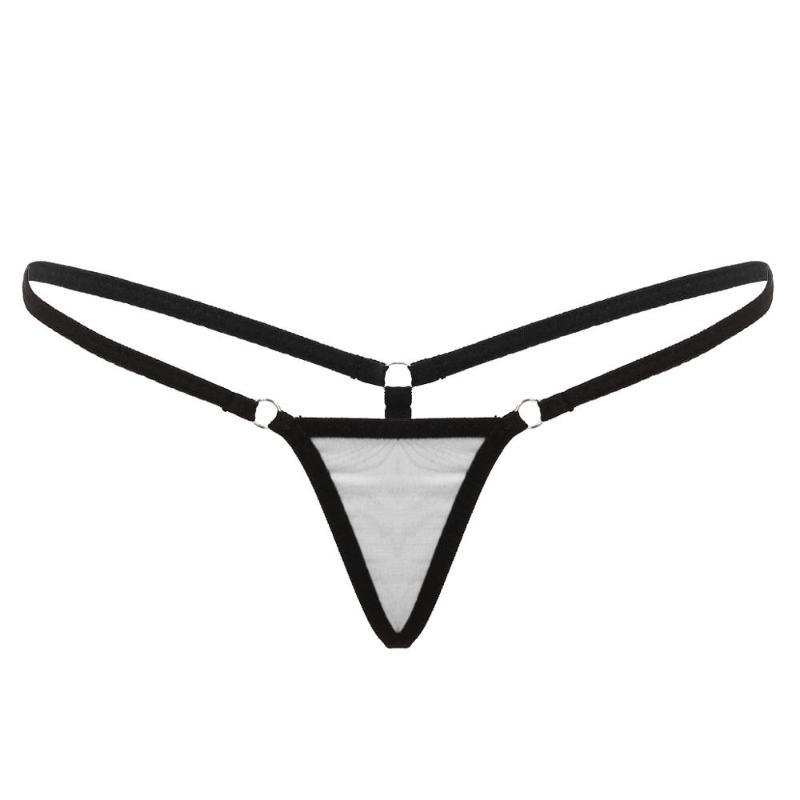 

Women's Panties Erotic Lingerie Thong Micro Mini Sexy Women Underwear G String Seamless Tanga Ladies Open Crotch Low Rise T-Back Briefs, Black