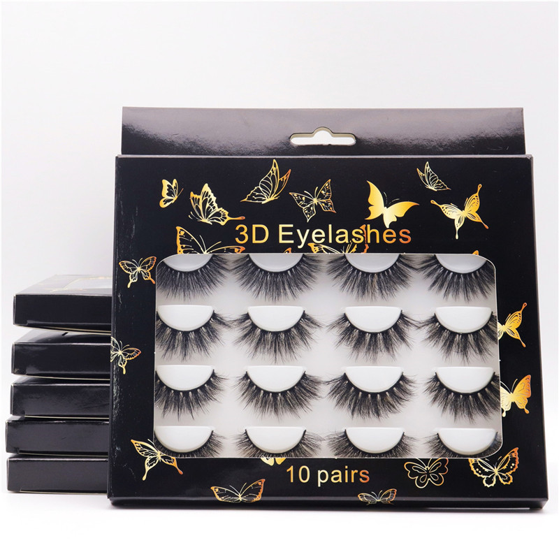 

50%off 3D Mink False Eyelash 10 Pairs Fluffy Wispy Fake Eyelashes Full Strip Natural Look Lashes Extension for Beauty