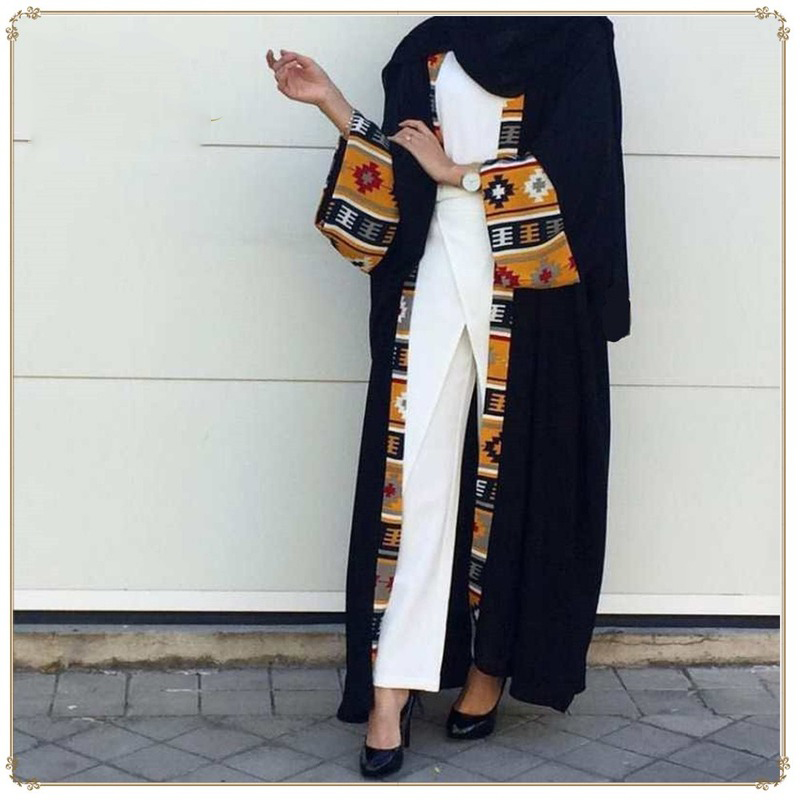 

Dubai Kaftan Muslim Islamic Clothing Abaya Dress Women Lace-up Caftan Long Robe Hijab Dress Big Swing Kaftan Robe Kimono Jubah