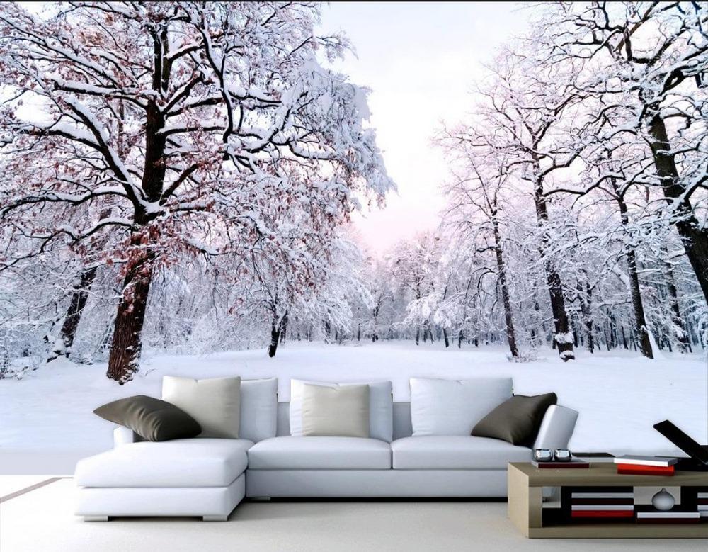 

Wallpapers 3d Mural Wallpaper Po Custom Winter Snow Background Wall Home Decoration, As pic