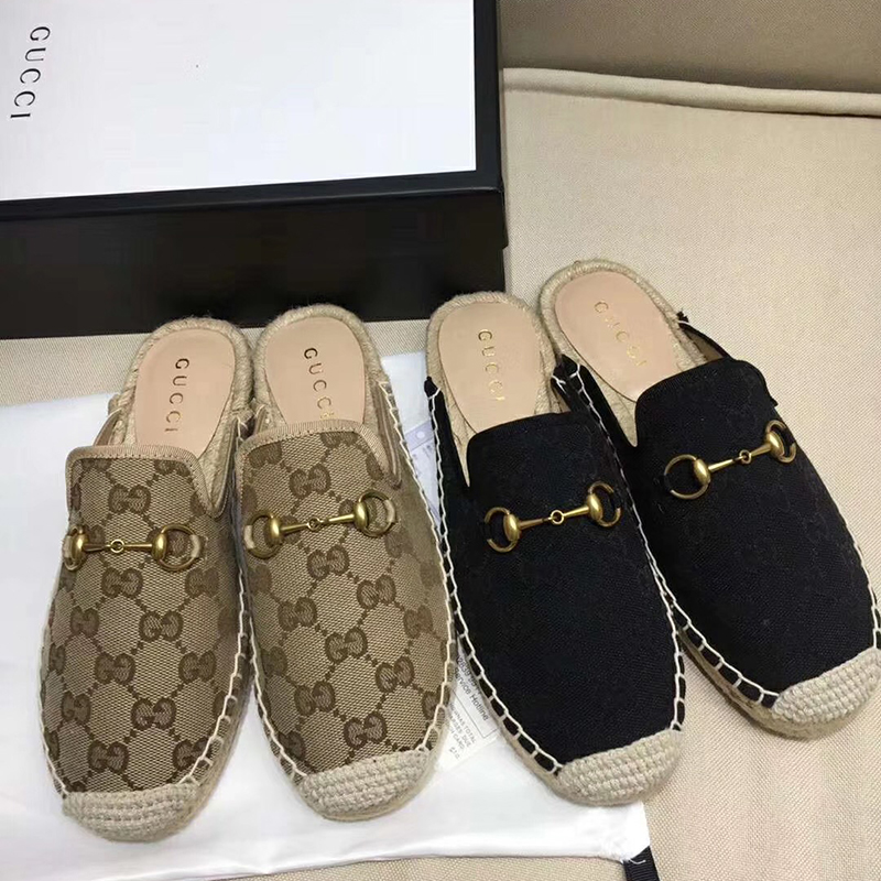 

Women Leather Espadrille Stripes Flat Sandal Cloth Slide Slipper Two Tone Canvas Flats Sandals Summer Outdoor Beach Causal Flip Flops, Black