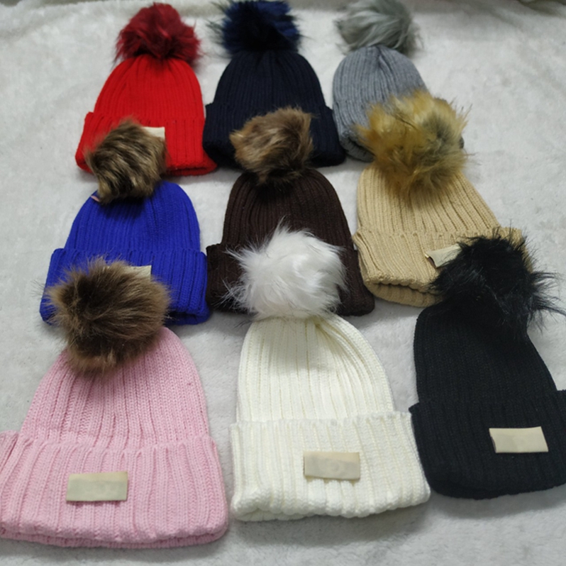 

Knitted Fashion winter UG hat for girl women warm beanies High quality fox fur hats WLL1185, As picture shown