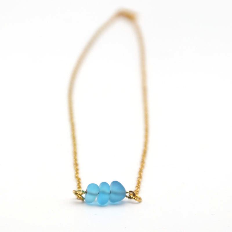 Pendant Necklaces 1Pcs 5-8mm Sea Glass Necklace With Gold Color Natural Beach Boho Jewelry For Women Gift-image-709262845