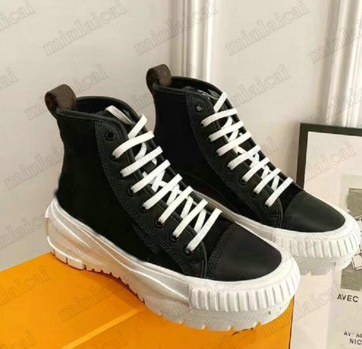 

Squad Trainer Sneaker Boot Chunky Lightweight Hi-Top Canvas calf Leather Designer Women Shoes Patent Monograms Flower Italy Brand Shoe